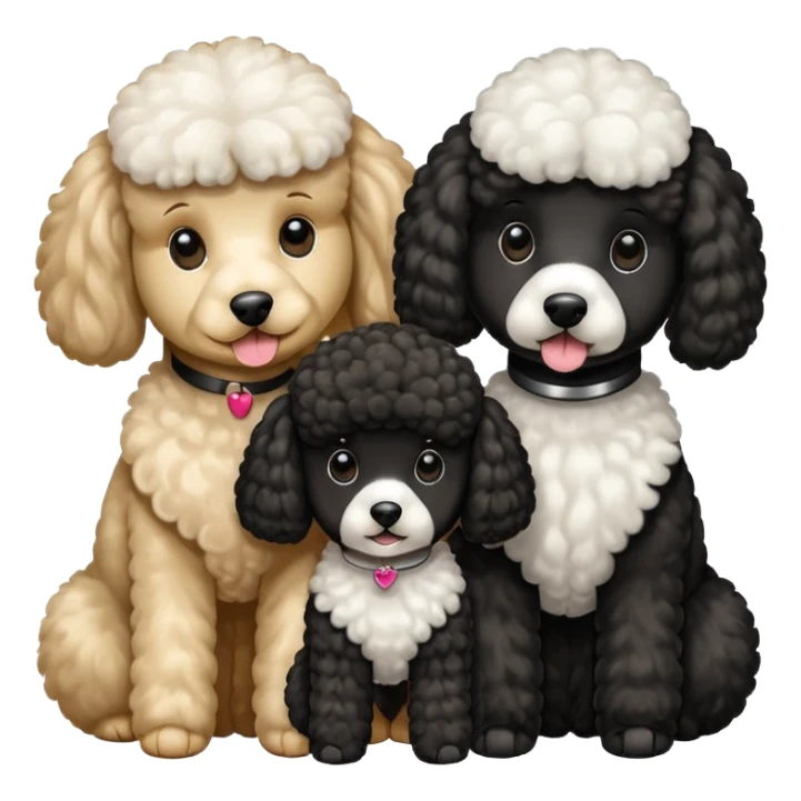 1 poodle blanca y 2 poodle negras sticker