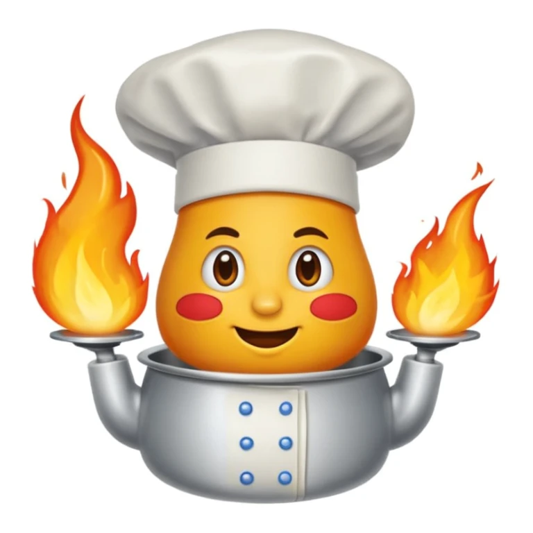 goute enflammée en chef de cuisine sticker