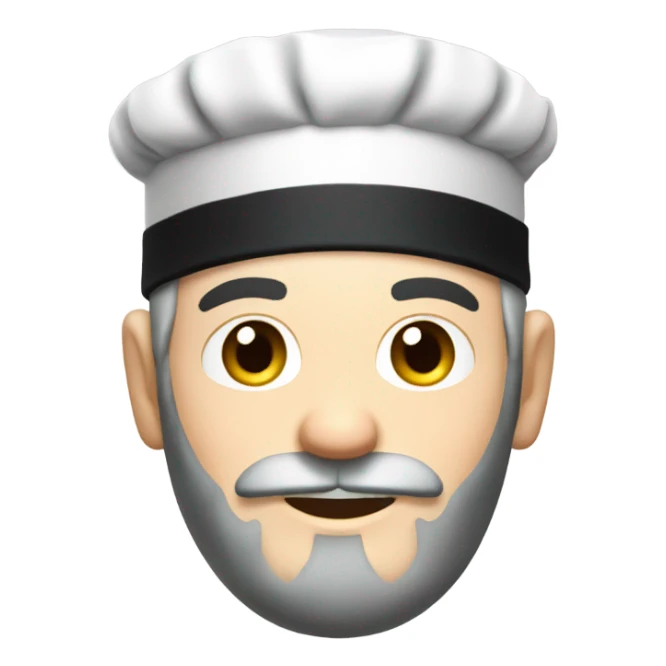 Chef with a gray beard, pale skin and a black baseball hat rolling sushi sticker
