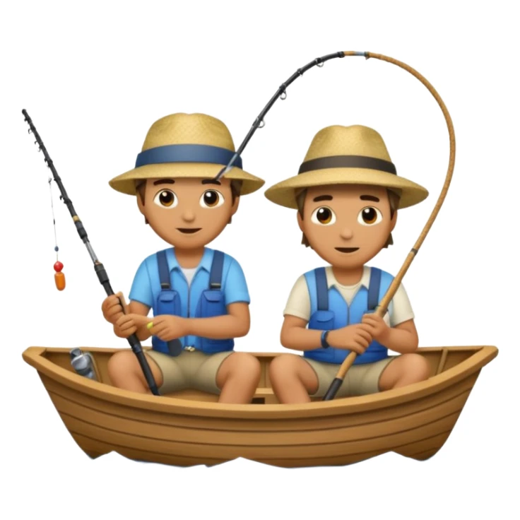 two mans fishing on a boat sticker
