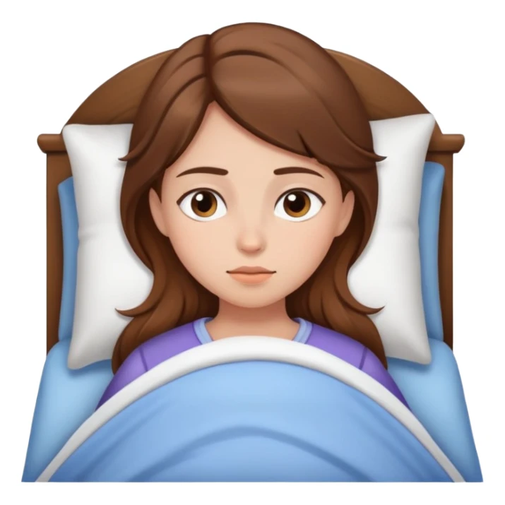 The brown hair girl going to sleep sticker
