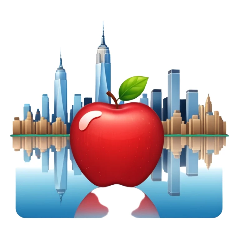 Una manzana con el skyline de Nueva York sticker