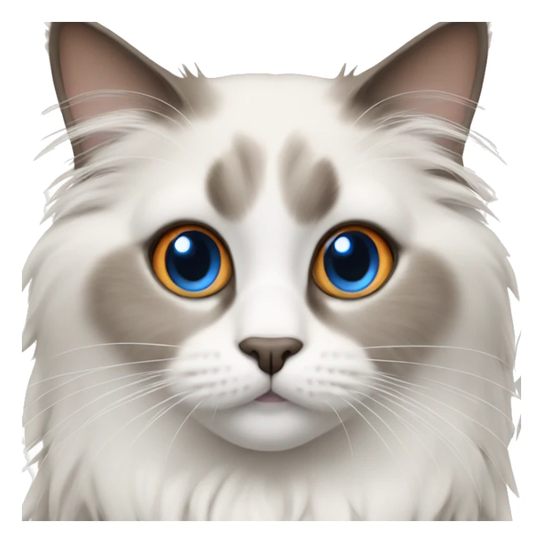 Ragdoll cat with blue eyes and orange ears and face sticker