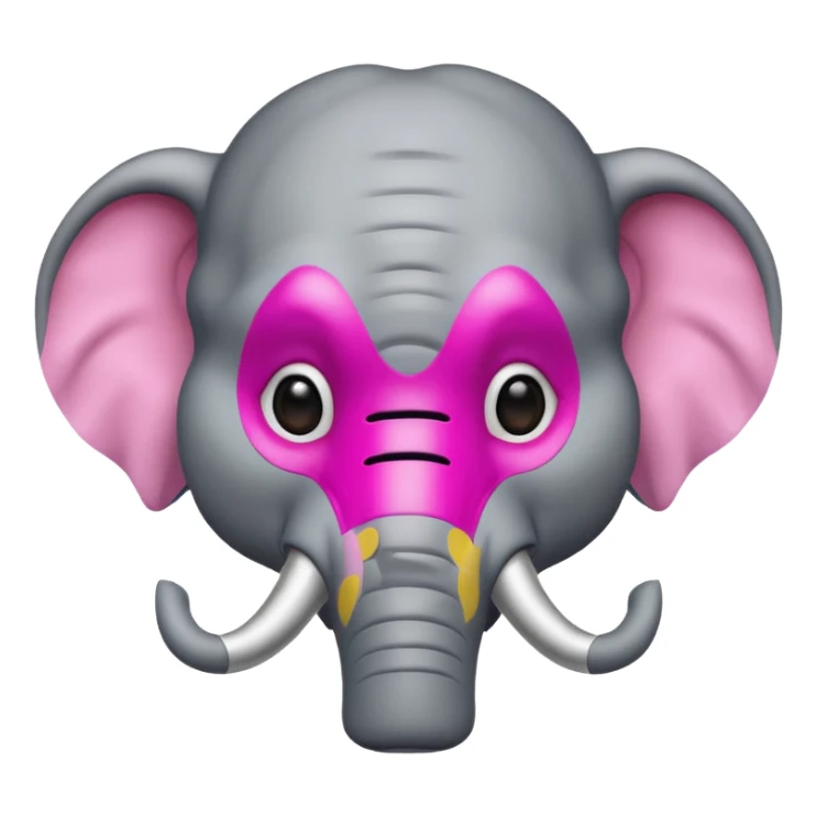 an portrait elephant with pink mask
 sticker