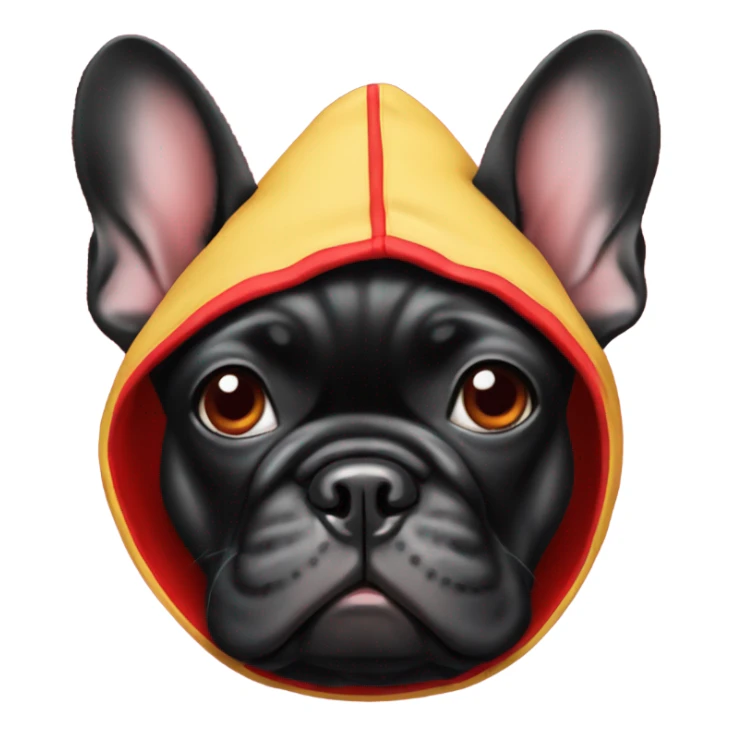 black french bulldog in red hood sticker