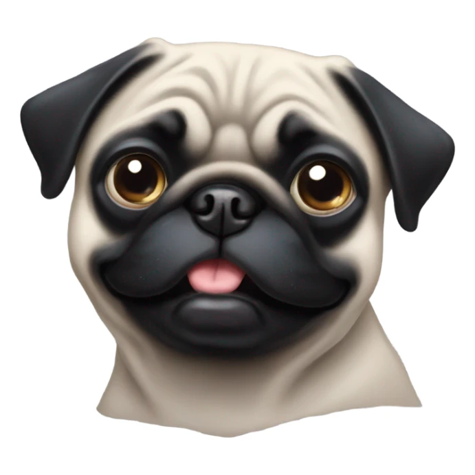 Black pug rolling her eyes sticker