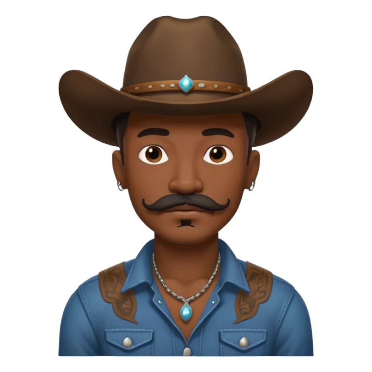 tattoos and mustached cowboys dark face sticker