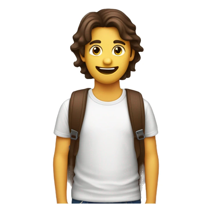 Dunkelhaariger lächelnder kleiner Junge mit Schokolade am Mund sticker