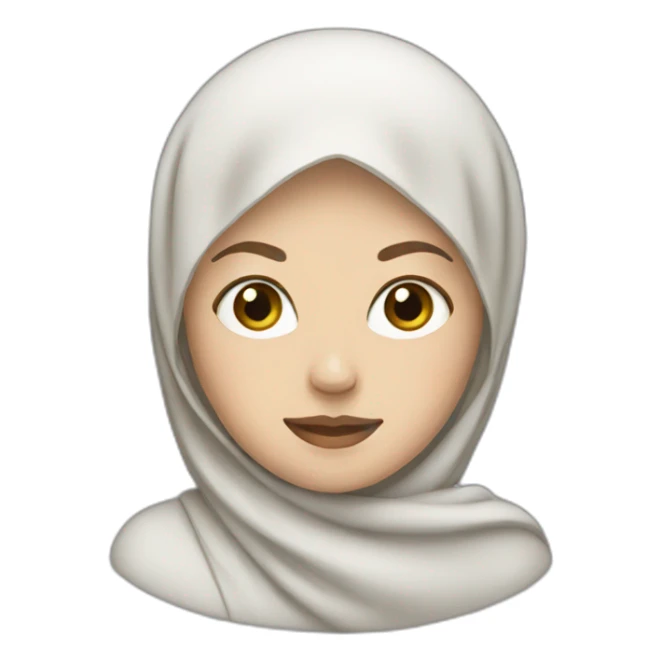 white woman wearing a hijab sticker