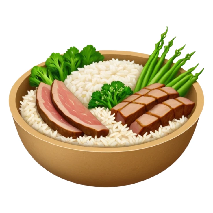 Retangular bowl made of kraft paper, 
The lunch box should be the most similar to this real one..
https://i.postimg.cc/FKcHz1tk/Screenshot-2025-11-11-alle-16-06-29.png

Can get more images of the bowl https://www.instagram.com/chefaporterbr/
Put inside food, like rice, green vegetables and meat. sticker