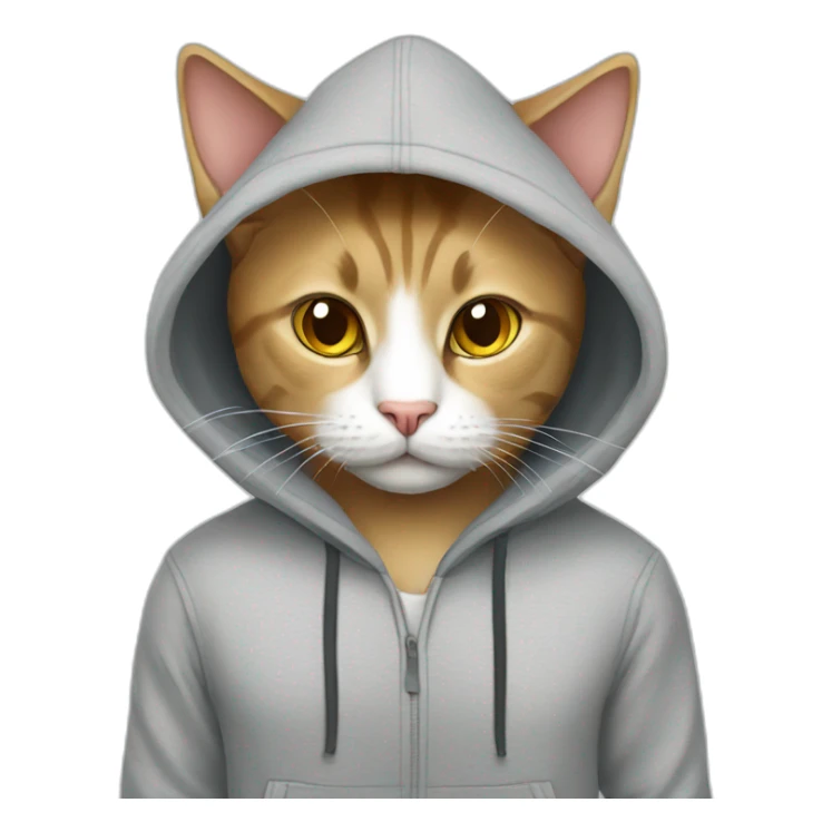 Cat in hoodie sticker