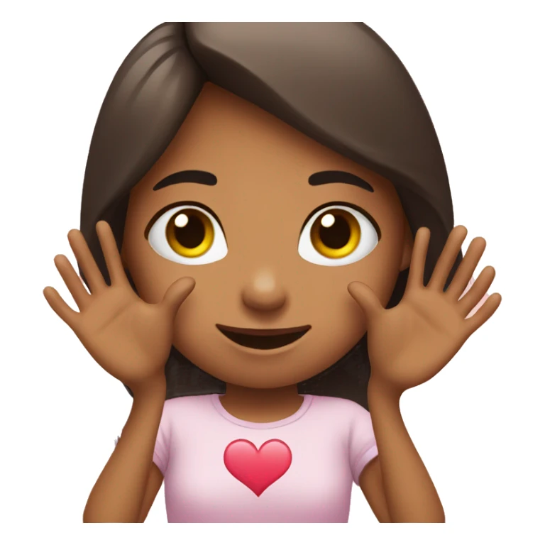 Girl doing love heart hands sticker