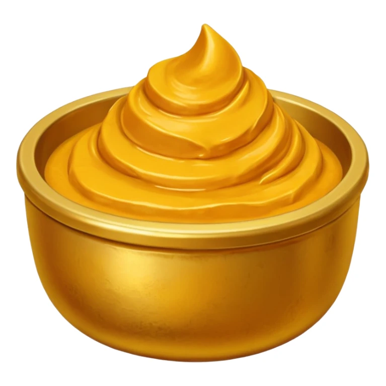 Thick Turmeric paste in a golden metal bowl sticker
