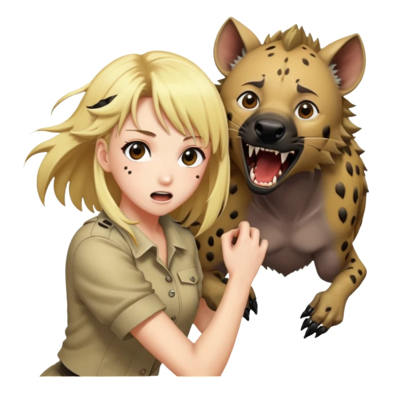 Hyena killing blonde hair anime girl sticker