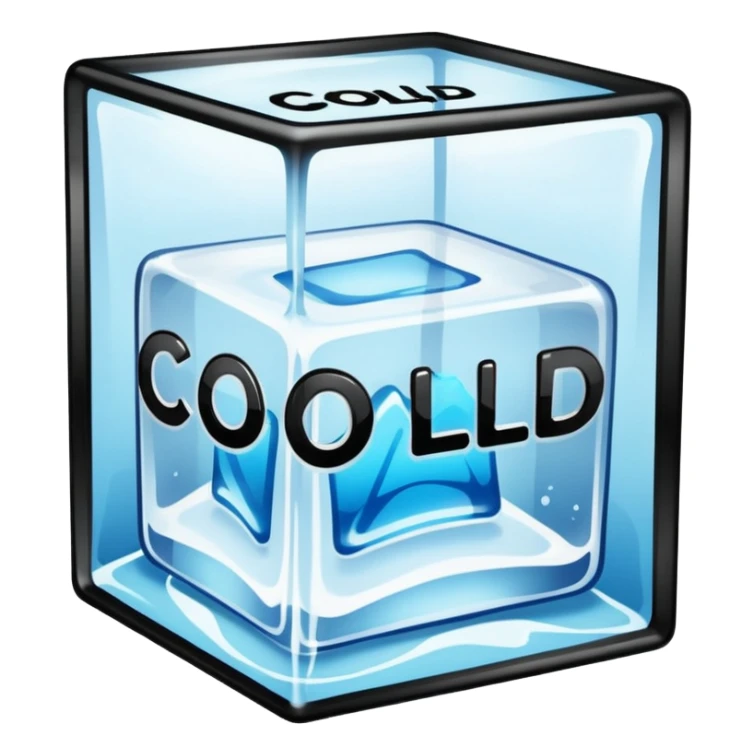 the word COLD  in graffiti in a ice cube sticker