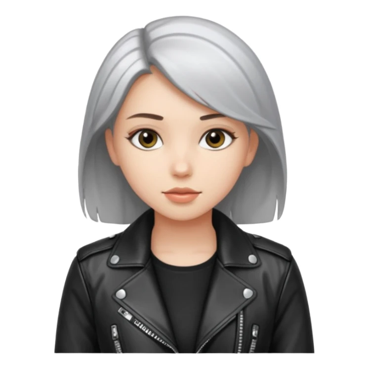 girl in leather jocket sticker