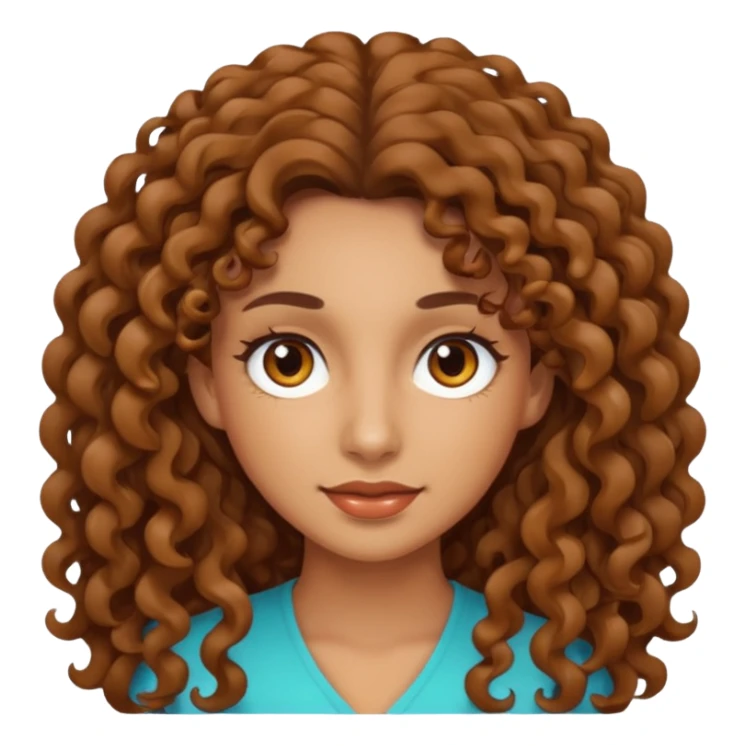 Mujer piel canela y pelo rizado largo  sticker