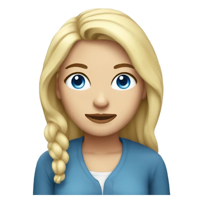 blue eyed blonde woman warm temperature  sticker