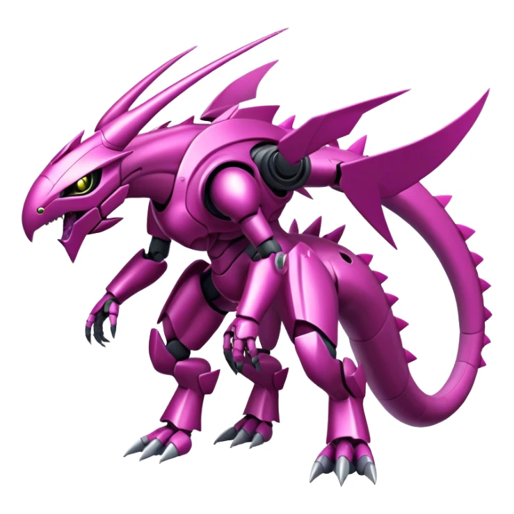  Cool Edgy Shiny Armored Ethereal Legendary Digimon-Genesect-Palkia-hybrid full body sticker