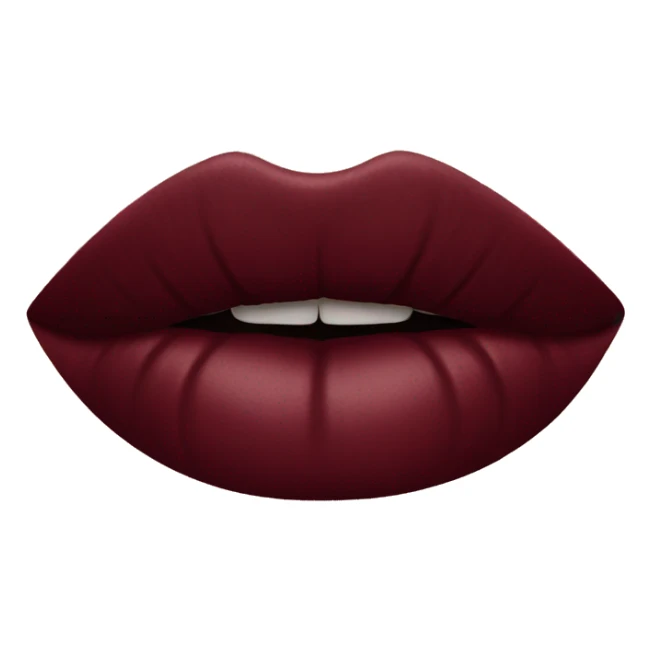 Burgundy lipstick kiss sticker