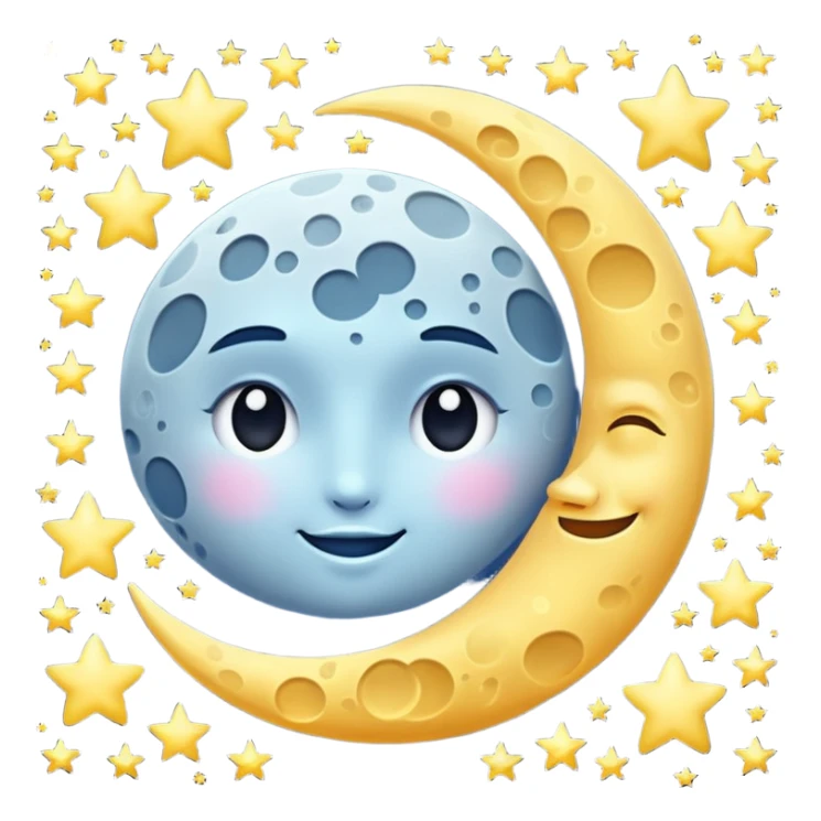 
esta noche solo las lula y estrellas sin fondo sticker