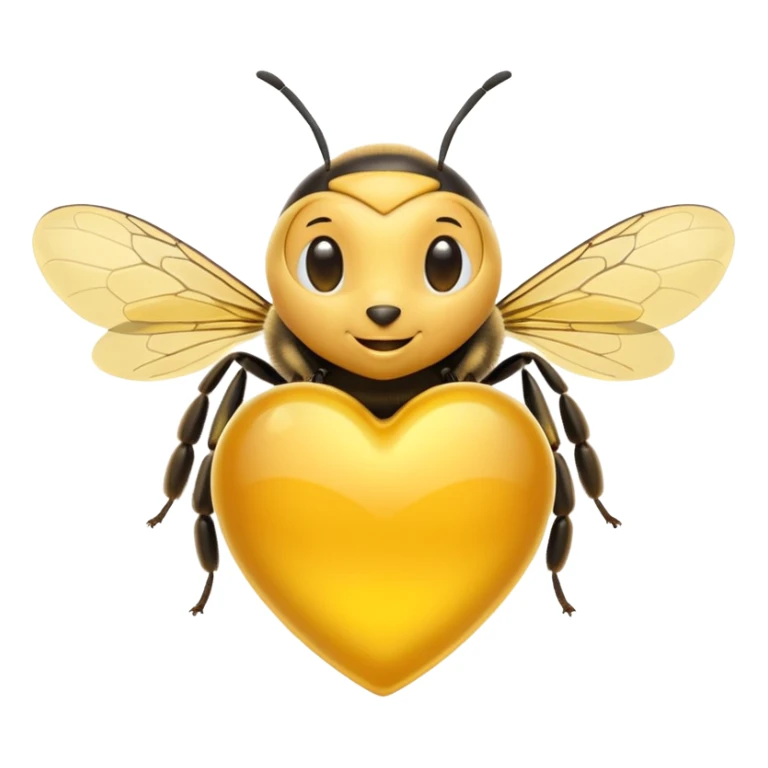 yellow heart with a honeybee sticker
