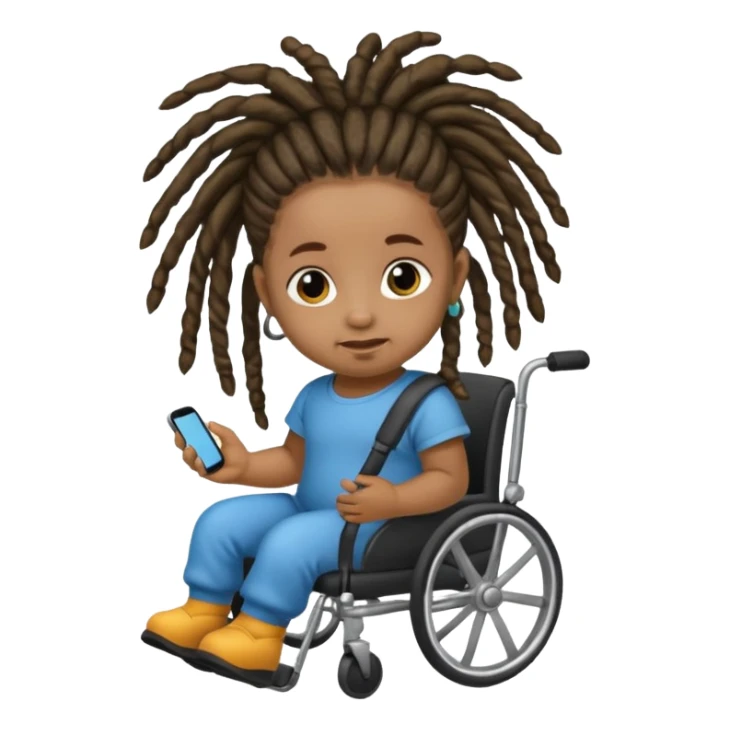 Diabetic disabled black baby with dread locks sticker
