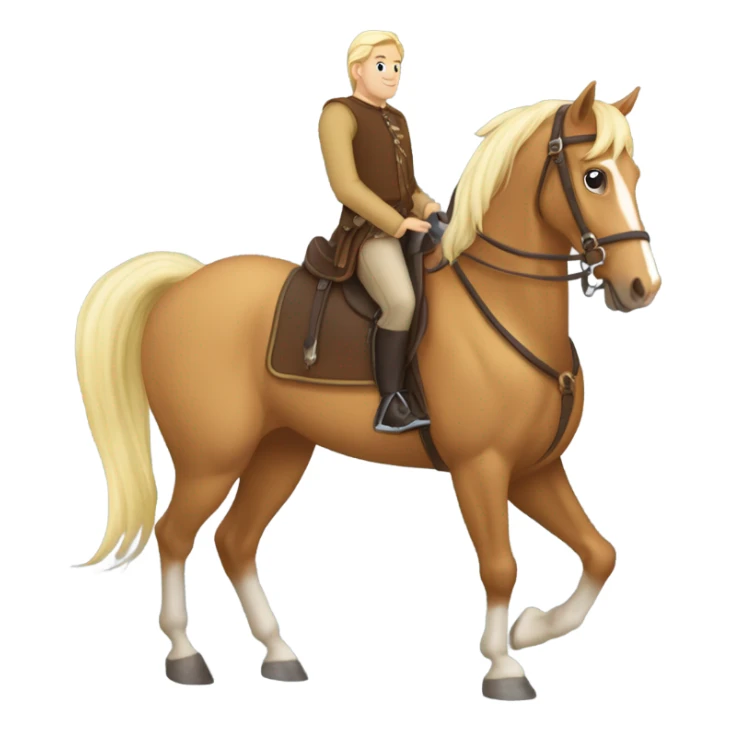 Cheval palomino cavalière brune galope  sticker