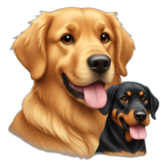 Golden retriever and rottweiller in black cabriolet sticker