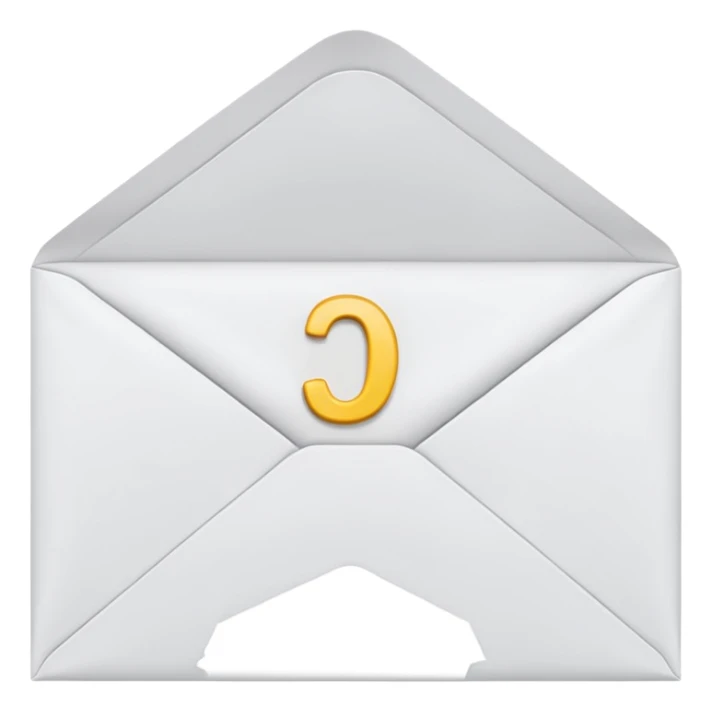 letter halfway out of an envelope sticker