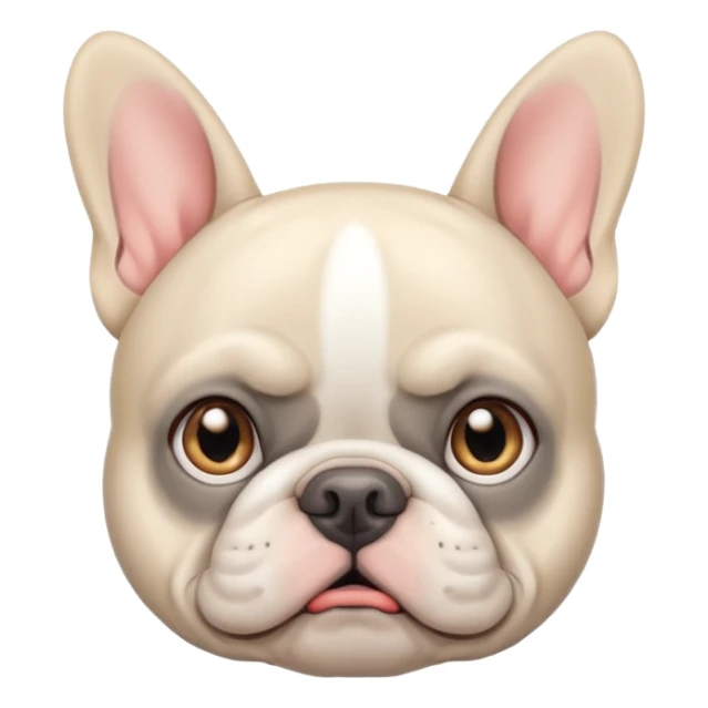 jealous white french bulldog with gray ears sticker