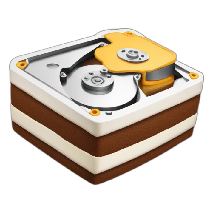 a hard drive made out of cake sticker