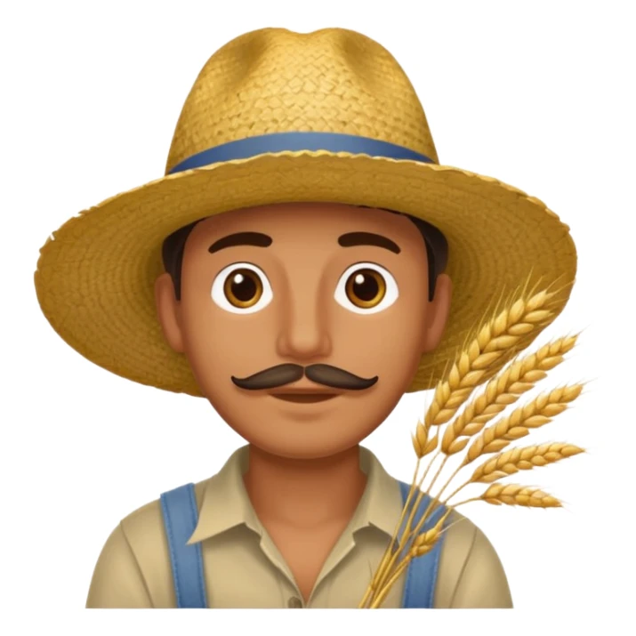 Campechano con una ramita de trigo en la boca sticker