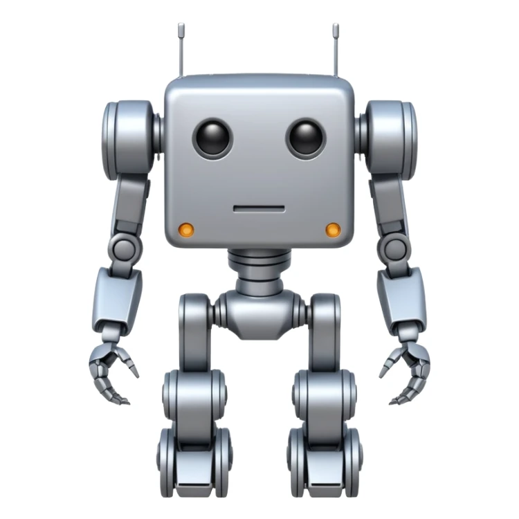 completely symetrical 4 legged robot. center square with leg extending from each corner sticker