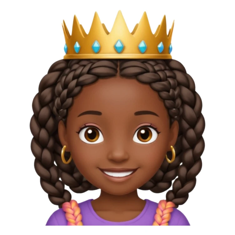 black girl kid with braided crown sticker