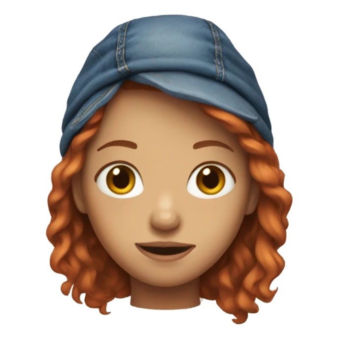 Red headed girl in Jean jacket sticker