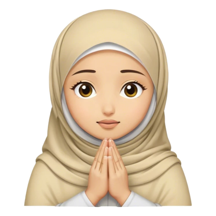 Hijabi girl praying sticker