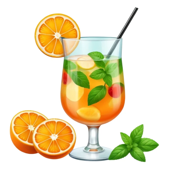 a glass of summer cocktail sticker
