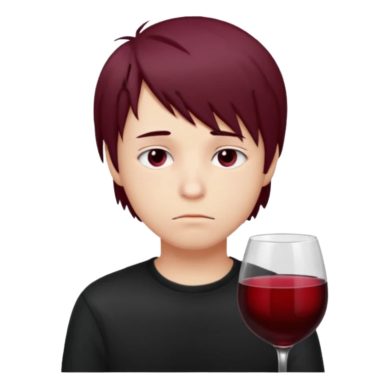 Bebendo vinho emo adolescente masculino com o rosto triste sticker