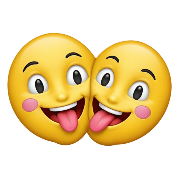 Two smileys tongue kissing sticker