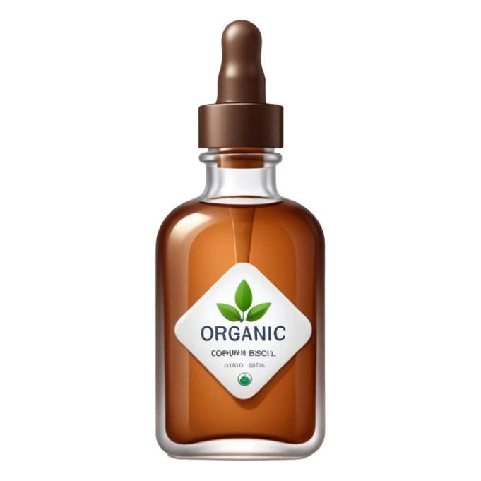 Organic cosmetic in a cristal brown bottle sticker