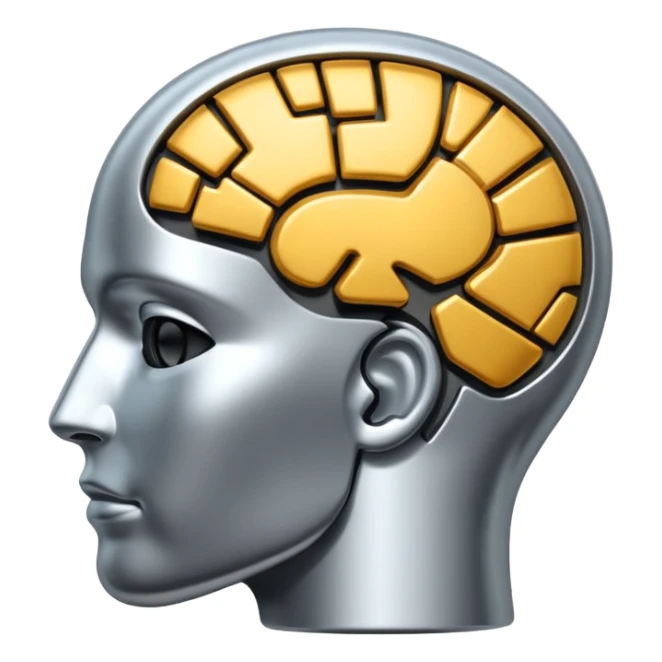 write "AI" with symbol of psychology  sticker