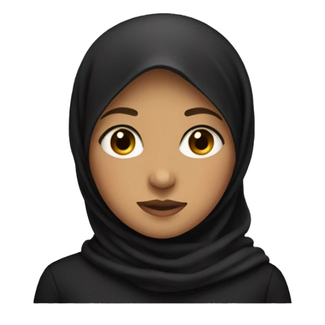 A girl wearing hijab wearing black sweater sticker