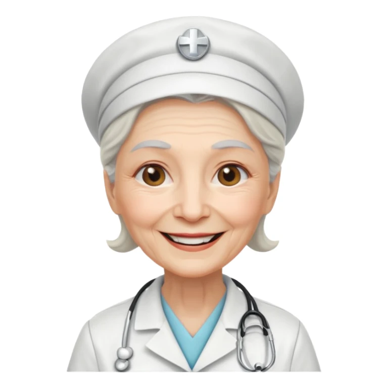 old woman nurse sticker