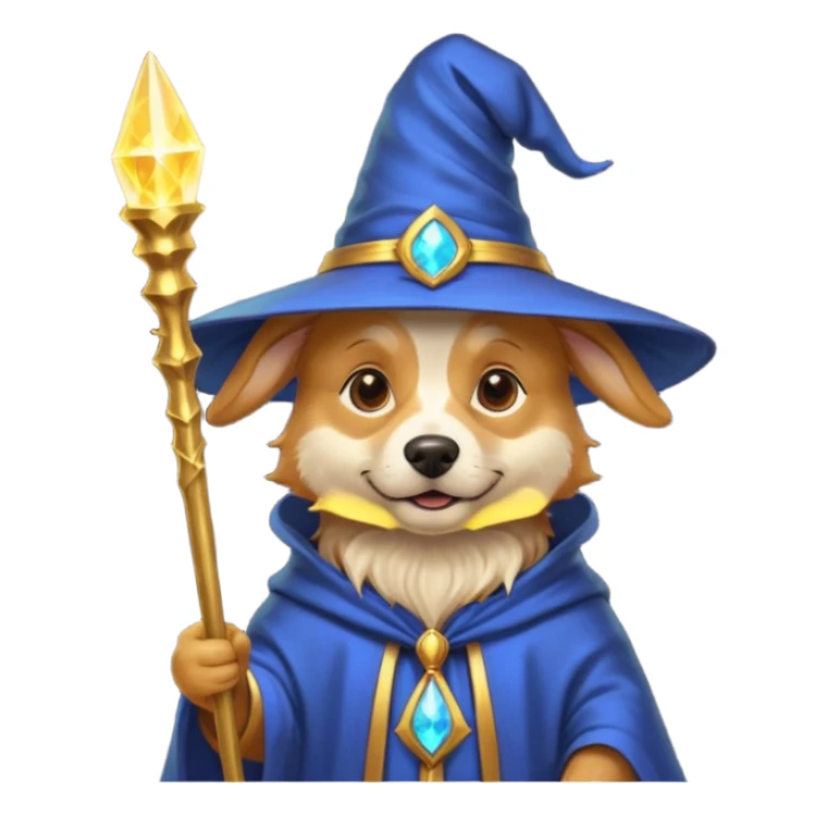 Dog wizard sticker