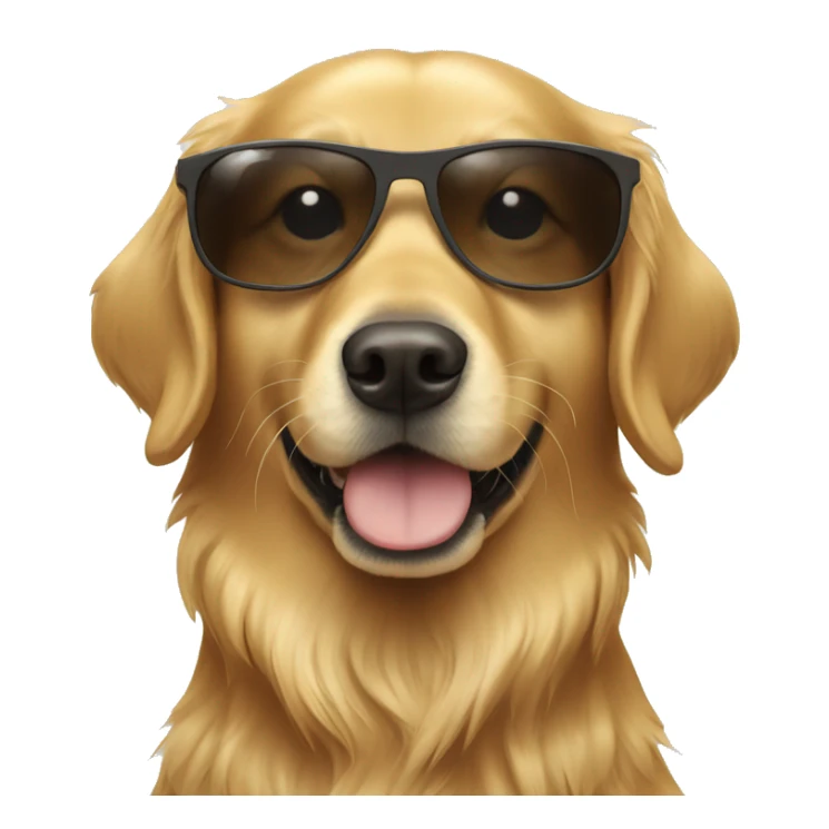 Golden retriever wearing sunglasses  sticker