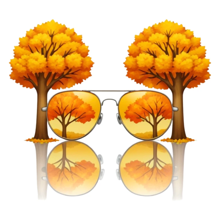 Reflection of autumn trees in sunglasses lens sticker