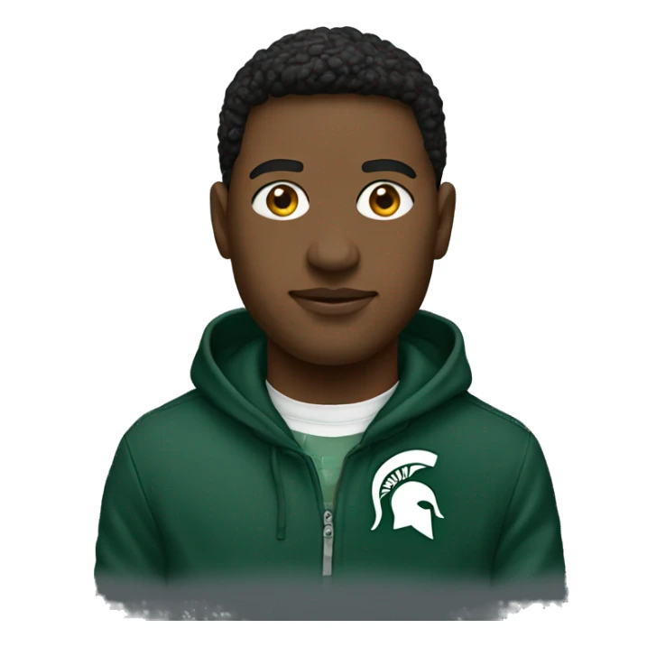 Person wearing Michigan state sweatshirt  sticker