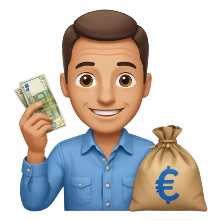 UNCLE WITH a bag of Euro MONEY sticker