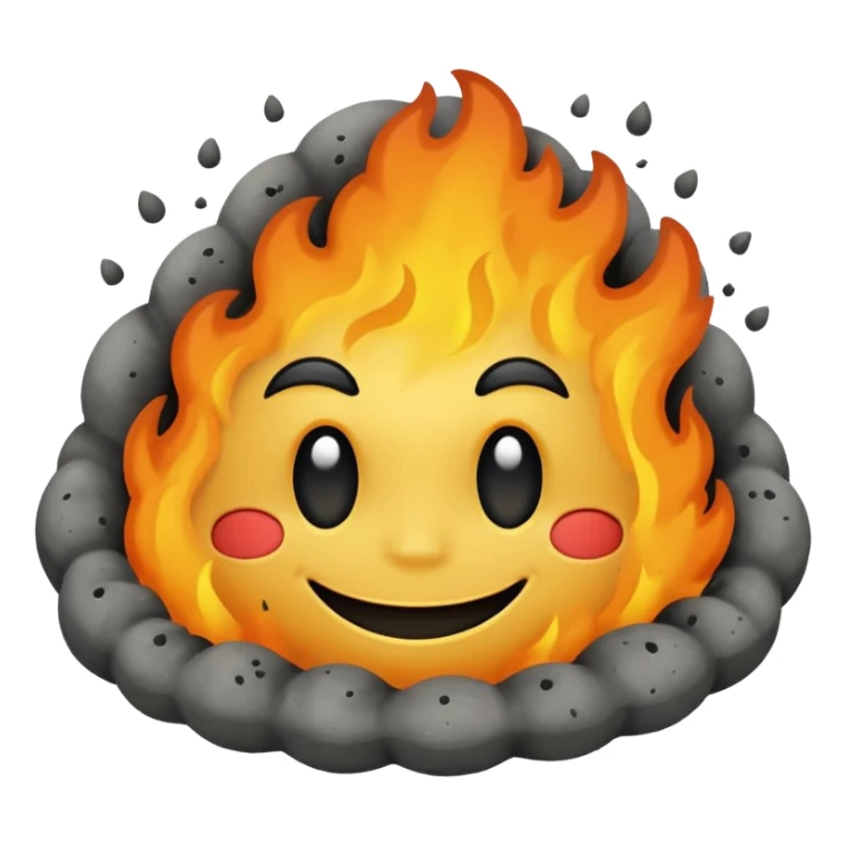 a pile of ash and dust smiling sticker
